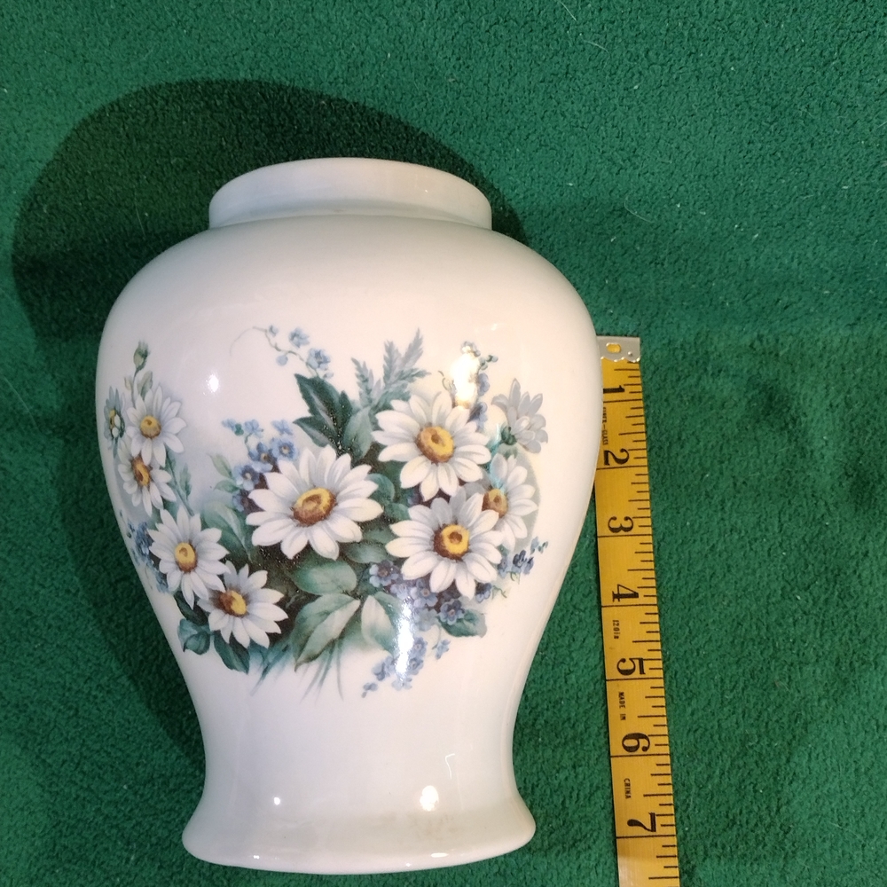 Floral White Ceramic Vase